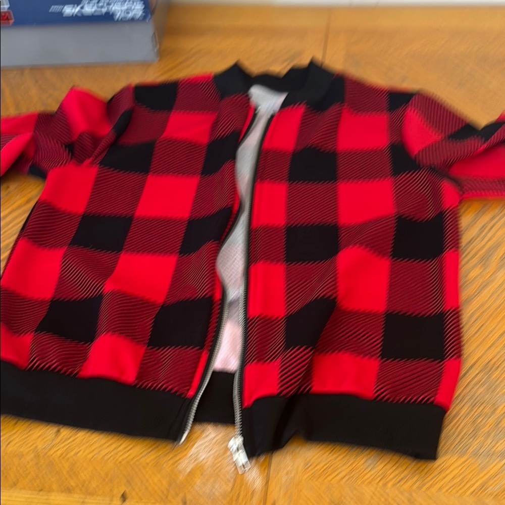 Vibrant Plaid Zip-Up Jacket - Picture 7 of 7